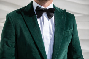 ELIE Emerald Velvet 1 Button Peaked Dinner Jacket