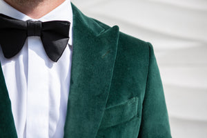 ELIE Emerald Velvet 1 Button Peaked Dinner Jacket