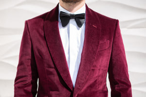 ALFIE Ruby Velvet 1 Button Shawl Dinner Jacket