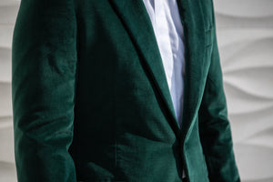 ELIE Emerald Velvet 1 Button Peaked Dinner Jacket