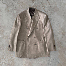 Cargar imagen en el visor de la galería, BRUNO 6 x 2 DB Oatmeal Flannel Jacket in Marling &amp; Evans cloth