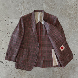 GEORGES 2 Button Notch Plaid with Fuscia Overcheck Jacket in Marling & Evans cloth