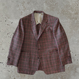 GEORGES 2 Button Notch Plaid with Fuscia Overcheck Jacket in Marling & Evans cloth