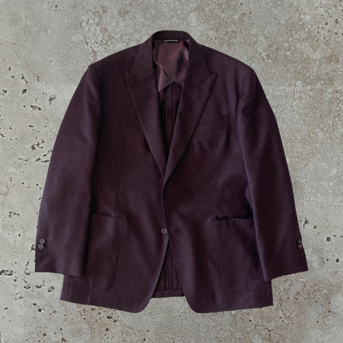 GEORGES 2 Button Bordeaux Hopsack Jacket in Marling & Evans cloth